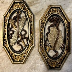 Vintage Pair of 1968 Wall Plaques